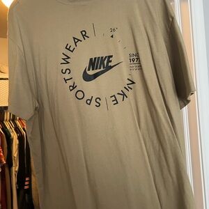 Nike Tan Short Sleeve Tee with Circular Logo